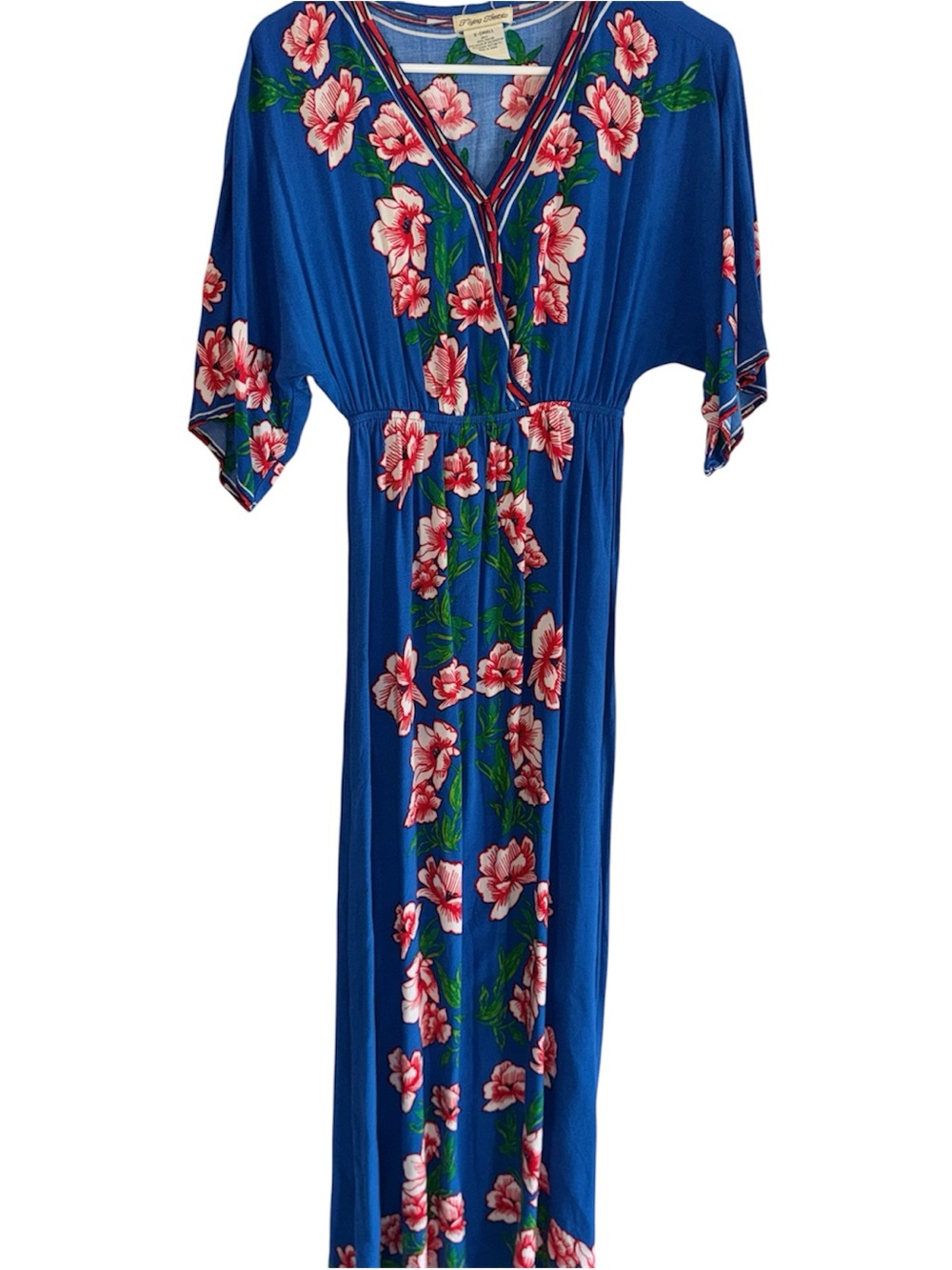Flying Tomato V-neck Kimono
Sleeve Tropical Floral Maxi Dress XS